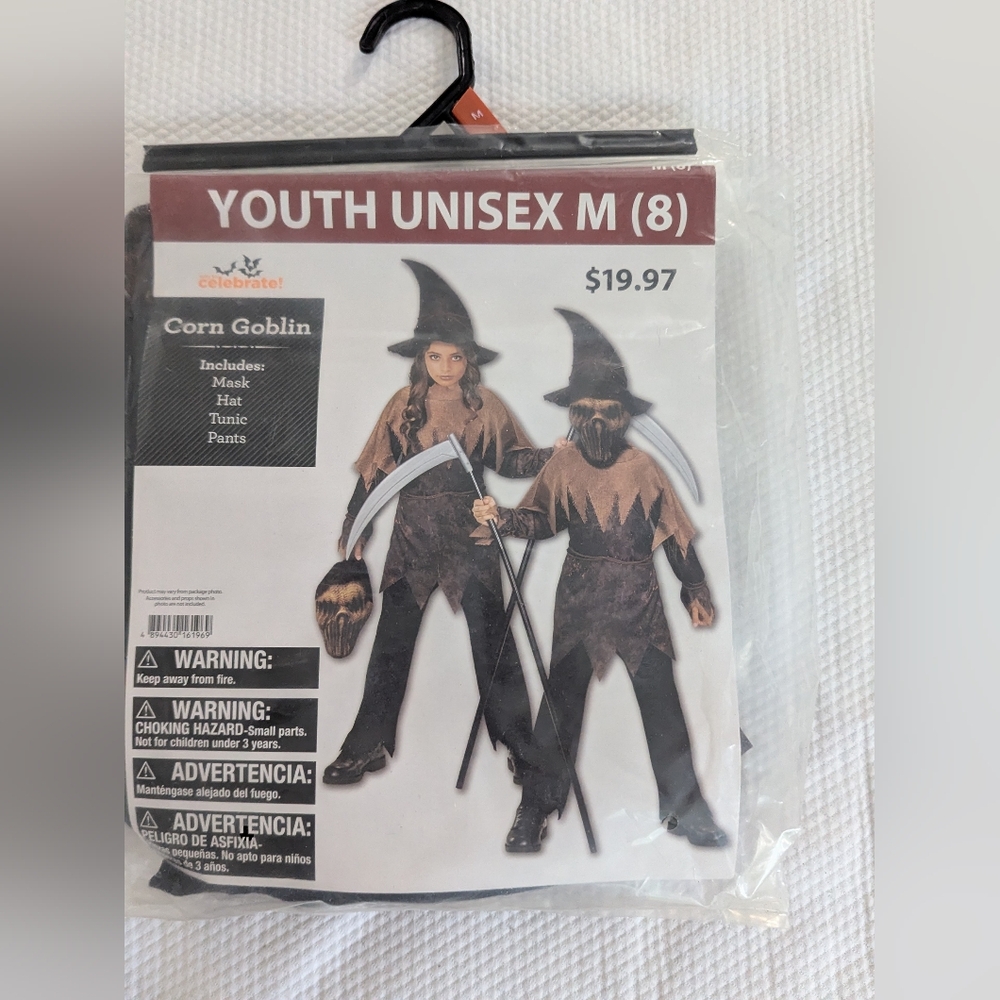 Way To Celebrate Corn Goblin Halloween Costume Youth Unisex Size M (8) New